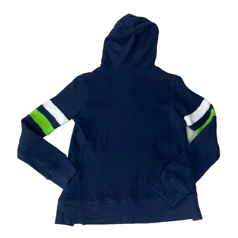 Seattle Seahawks NFL Youth Girls XL 16 Navy Applique Logo Pullover Hoodie